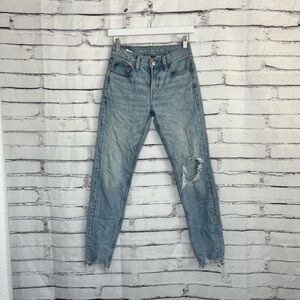 American Eagle ’90s Skinny Stretch Jeans Women’s 00 Distressed Light Wash Denim